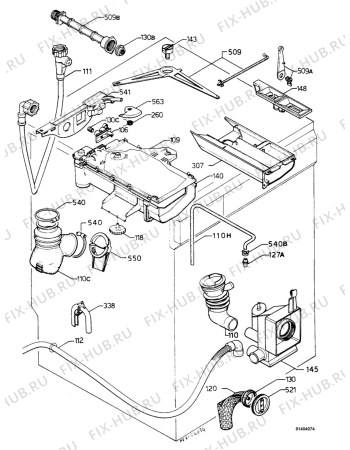 Взрыв-схема стиральной машины Electrolux EW1247W - Схема узла Water equipment